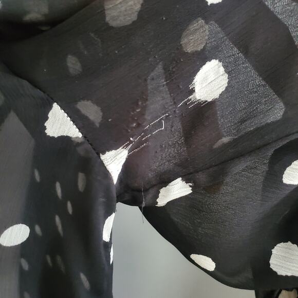 Tops Black & White Polka Dot Sheer Mock Turtleneck Top 4 - Picture 10 of 10